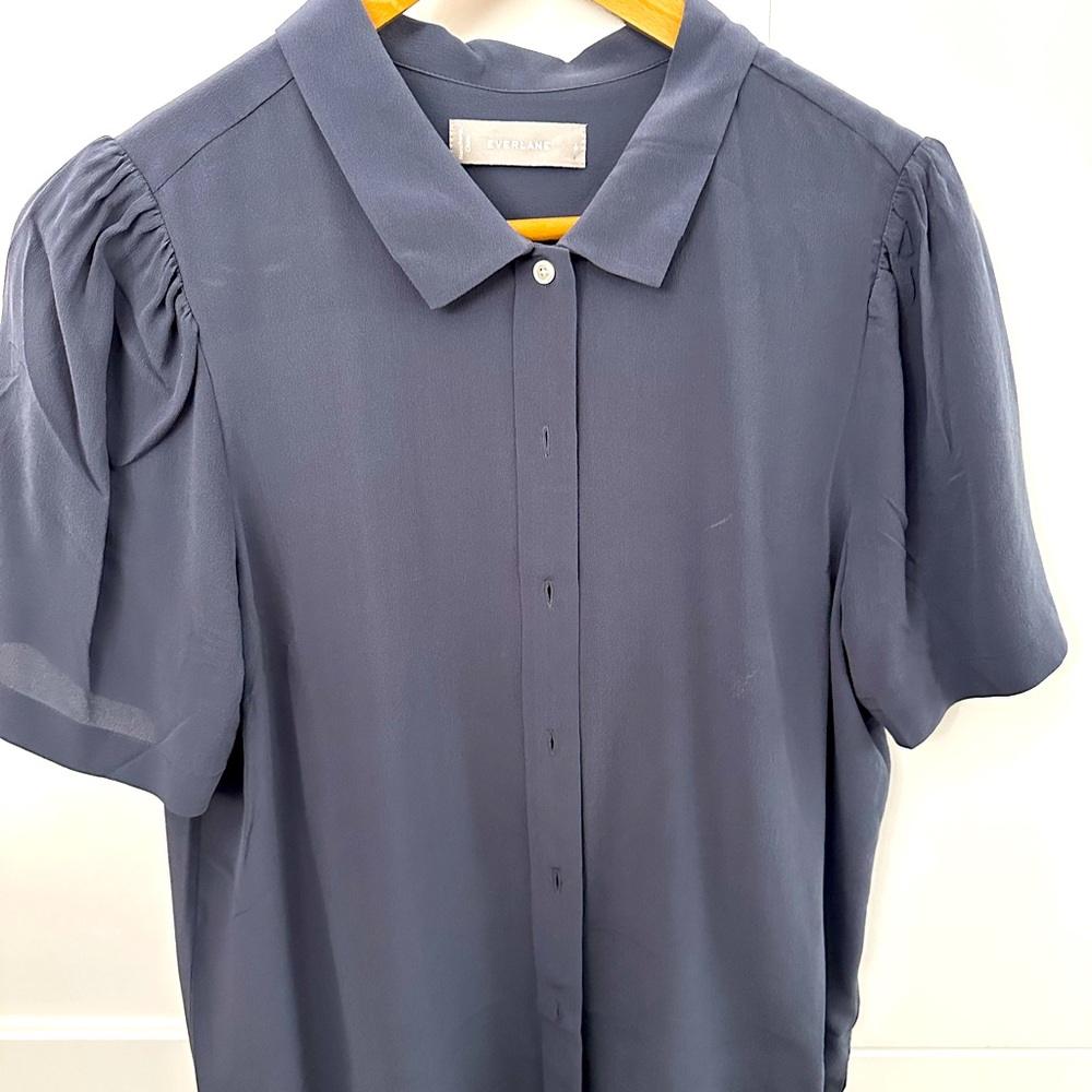 Everlane Women's Button Down Shirt - Dark Blue